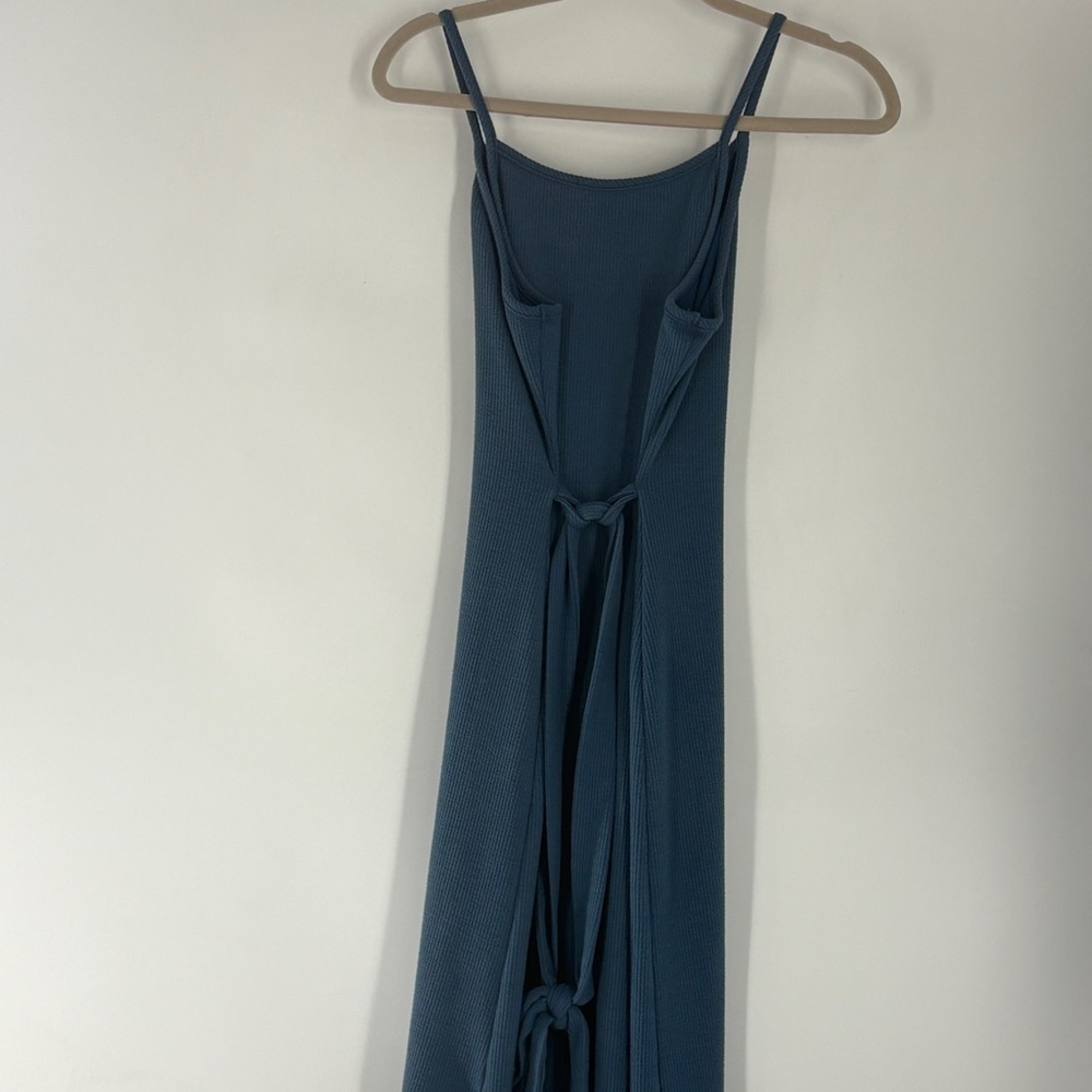 Livi by Olivia Rae Womens Ribbed Stretch Sleeveless Blue Bodycon long Dress - Picture 4 of 7